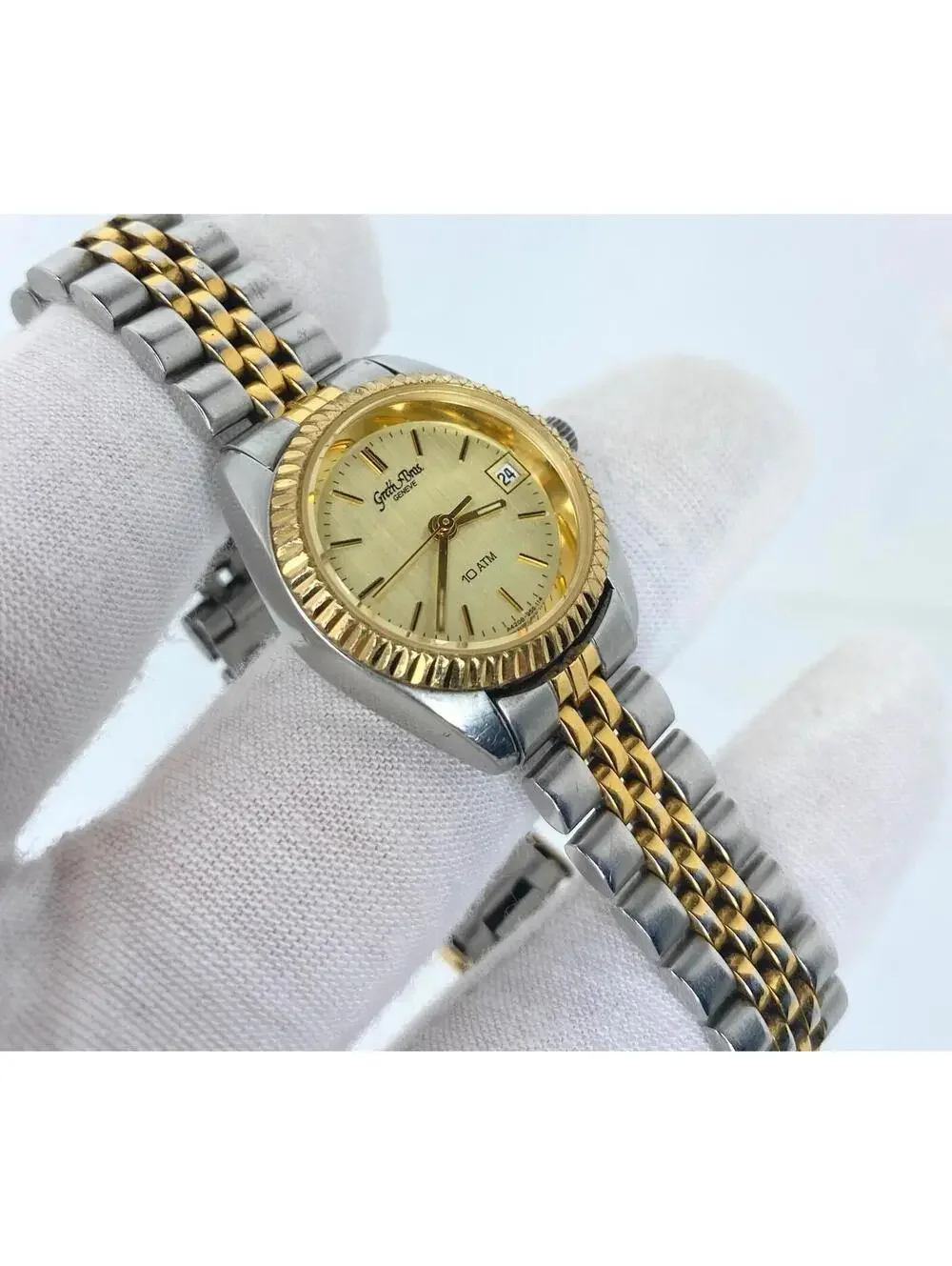 Green Bros. Women’s Two Tone Watch With Date Window